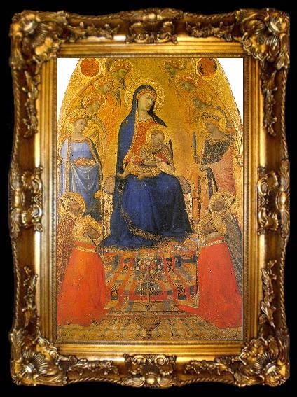 framed  Ambrogio Lorenzetti Madonna and Child Enthroned with Angels and Saints, ta009-2